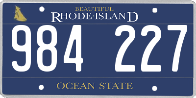 RI license plate 984227