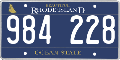 RI license plate 984228