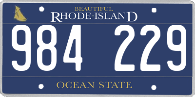 RI license plate 984229