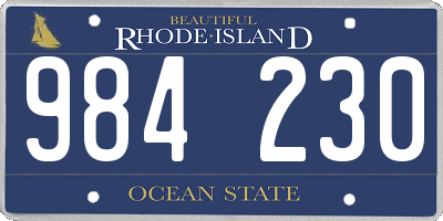 RI license plate 984230