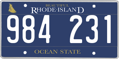 RI license plate 984231