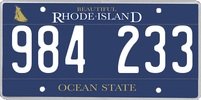 RI license plate 984233