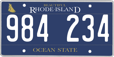 RI license plate 984234