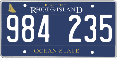RI license plate 984235