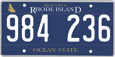 RI license plate 984236