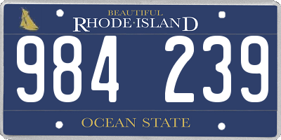 RI license plate 984239