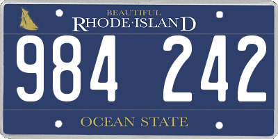 RI license plate 984242