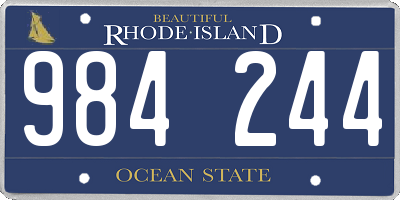 RI license plate 984244