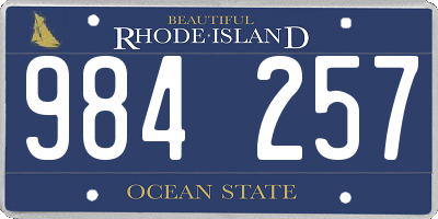 RI license plate 984257