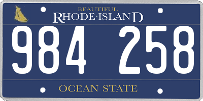 RI license plate 984258