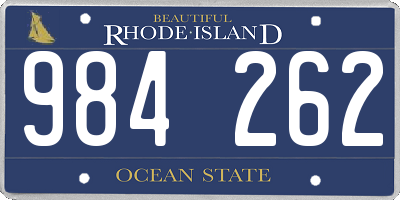 RI license plate 984262