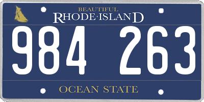 RI license plate 984263