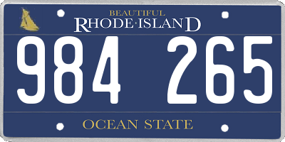 RI license plate 984265