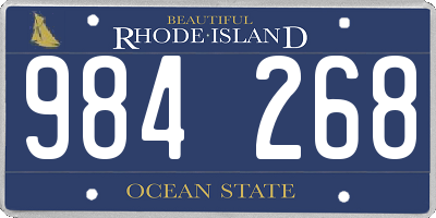RI license plate 984268