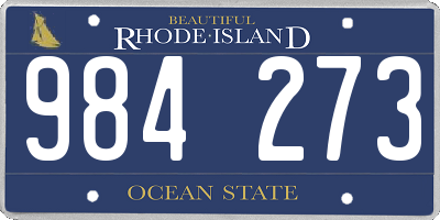 RI license plate 984273