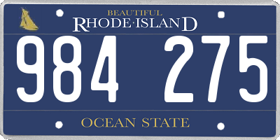 RI license plate 984275