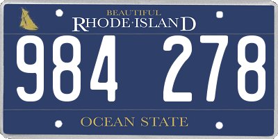 RI license plate 984278