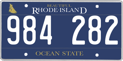 RI license plate 984282
