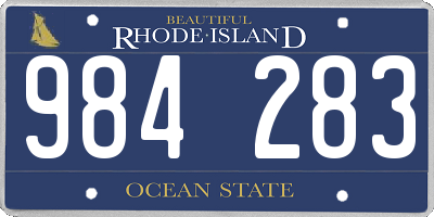 RI license plate 984283