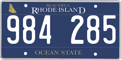 RI license plate 984285