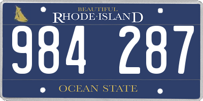 RI license plate 984287
