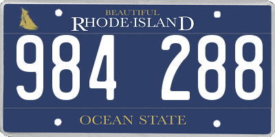 RI license plate 984288