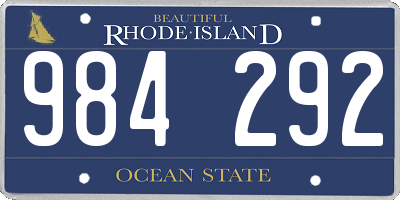 RI license plate 984292