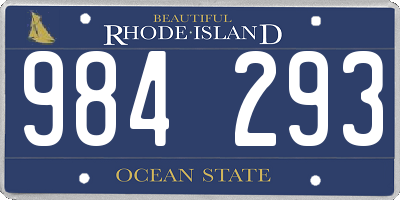 RI license plate 984293