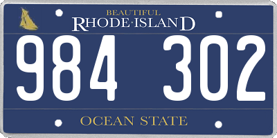 RI license plate 984302