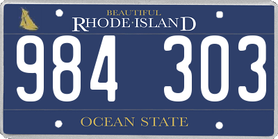 RI license plate 984303