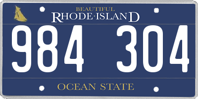 RI license plate 984304
