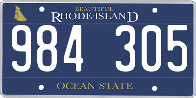 RI license plate 984305