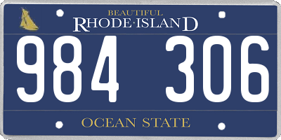 RI license plate 984306