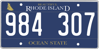 RI license plate 984307