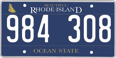 RI license plate 984308