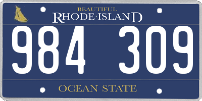 RI license plate 984309