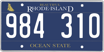 RI license plate 984310