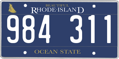 RI license plate 984311