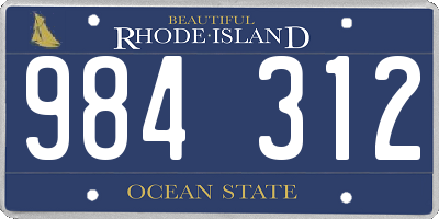 RI license plate 984312