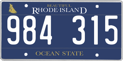 RI license plate 984315
