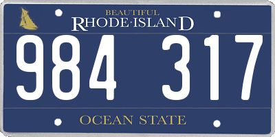 RI license plate 984317