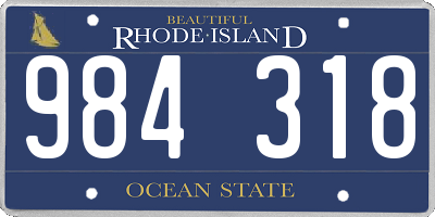 RI license plate 984318