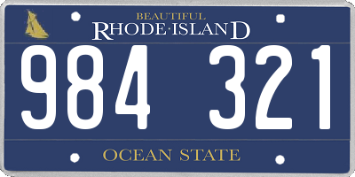 RI license plate 984321