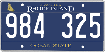 RI license plate 984325