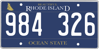 RI license plate 984326