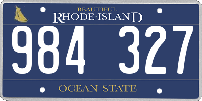 RI license plate 984327