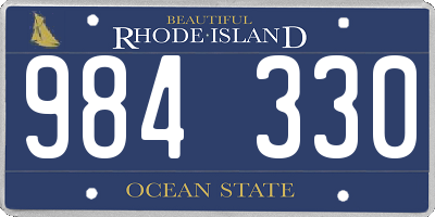 RI license plate 984330