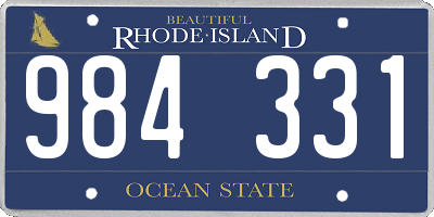 RI license plate 984331