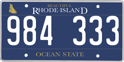 RI license plate 984333