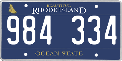 RI license plate 984334